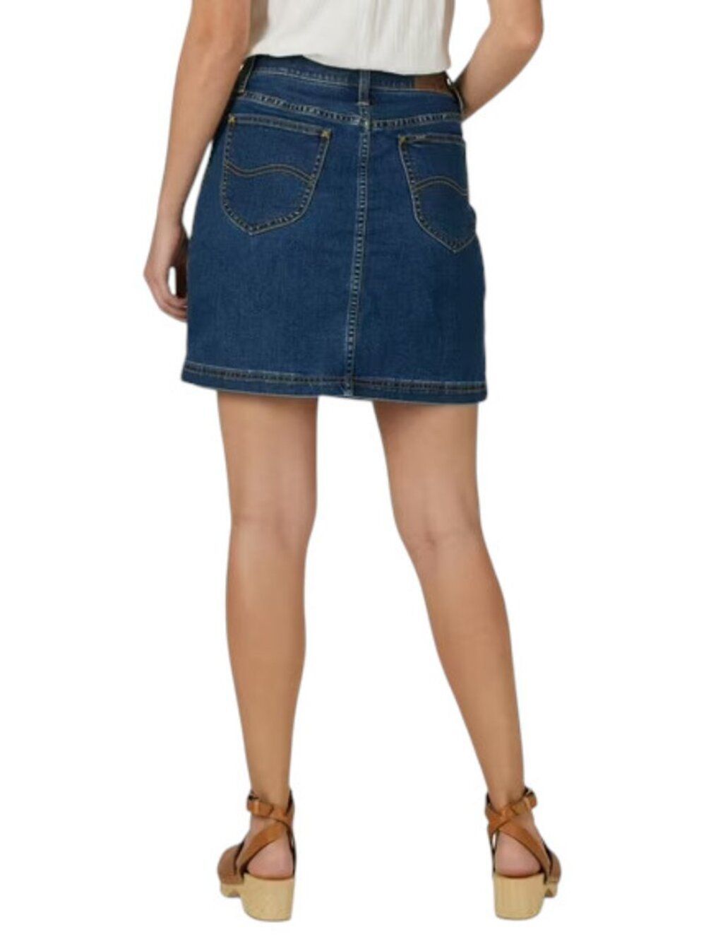 Lee Denim Jean Skort Mesh Shorts Mini Boho Summer Dark Wash Size 18M